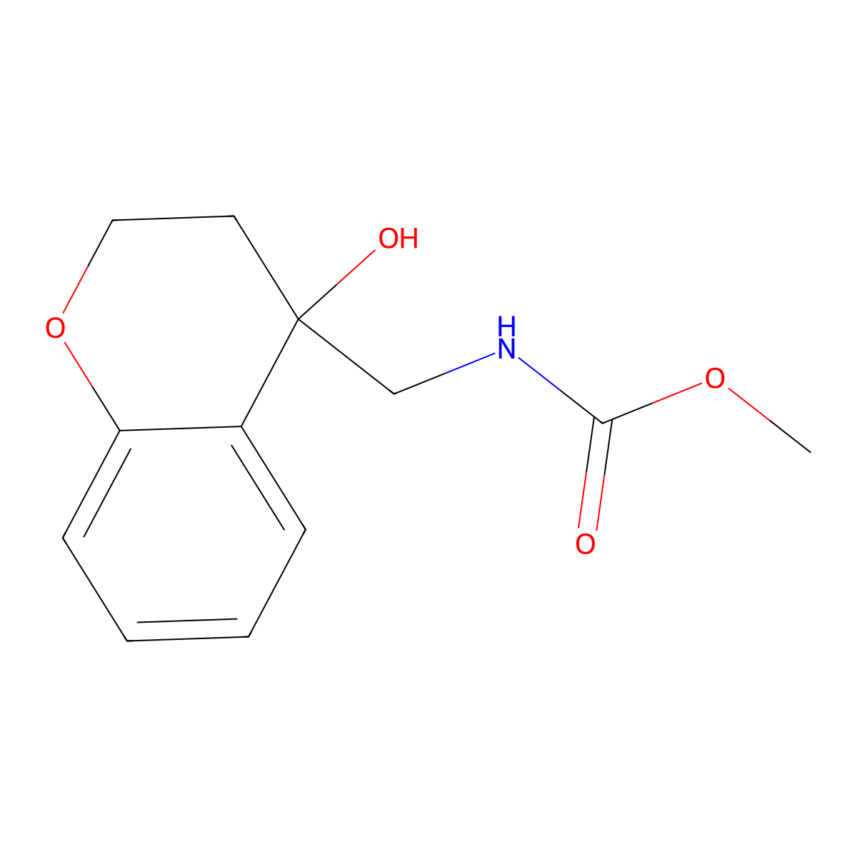 Methyl ((4-hydroxychroman-4-yl)methyl)carbamate molecular structure, CAS 1421451-19-5