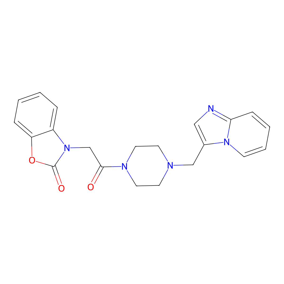 3-(2-(4-(imidazo[1,2-a]pyridin-3-ylmethyl)piperazin-1-yl)-2-oxoethyl)benzo[d]oxazol-2(3H)-one molecular structure, CAS 1421451-21-9