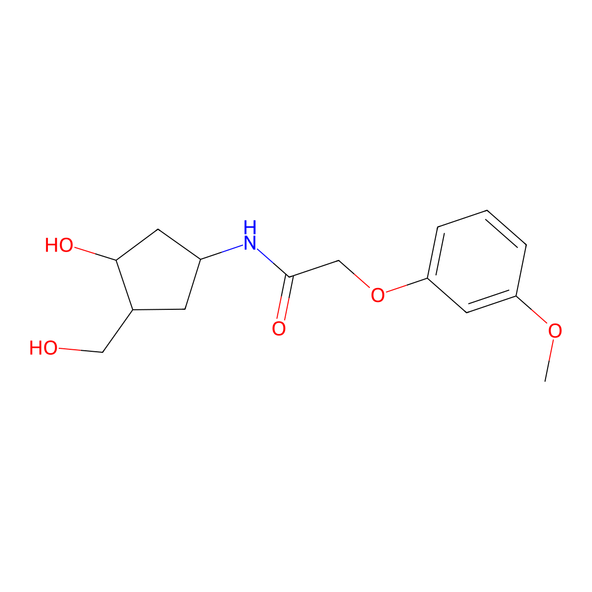 N-[3-Hydroxy-4-(hydroxymethyl)cyclopentyl]-2-(3-methoxyphenoxy)acetamide molecular structure, CAS 1421451-25-3