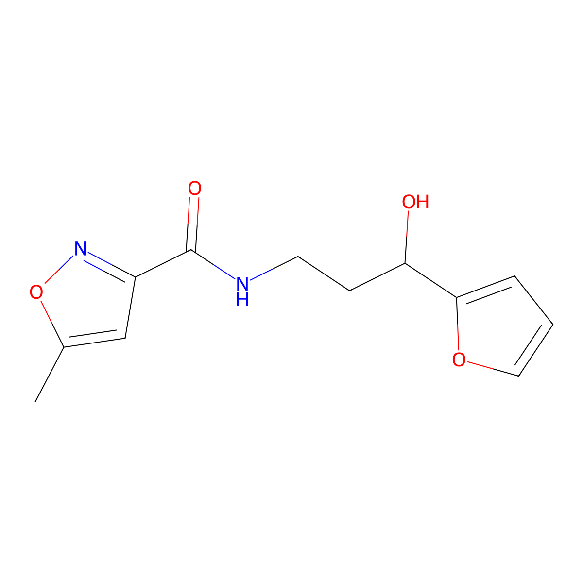 N-(3-(furan-2-yl)-3-hydroxypropyl)-5-methylisoxazole-3-carboxamide molecular structure, CAS 1421451-29-7
