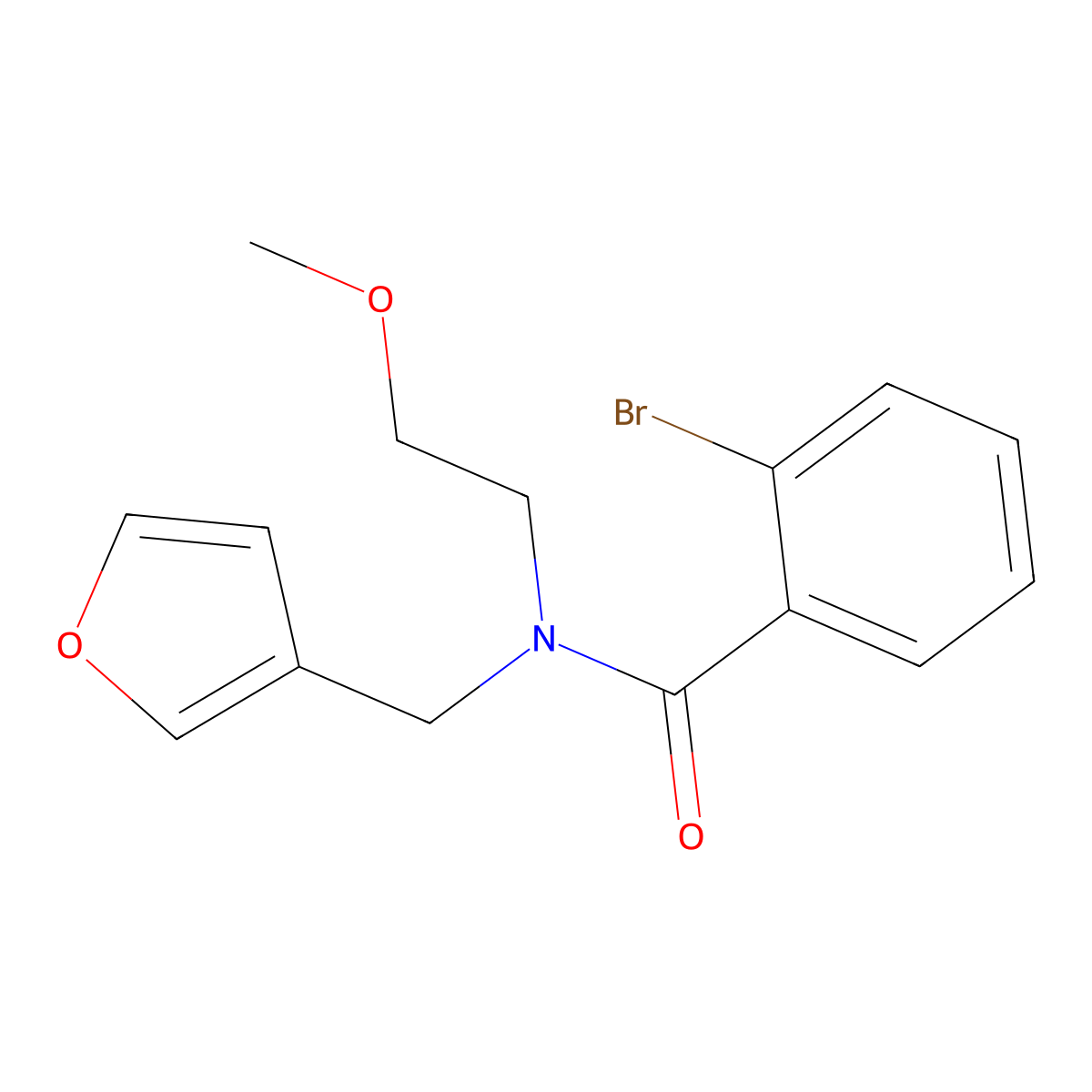 2-bromo-N-(furan-3-ylmethyl)-N-(2-methoxyethyl)benzamide molecular structure, CAS 1421451-32-2