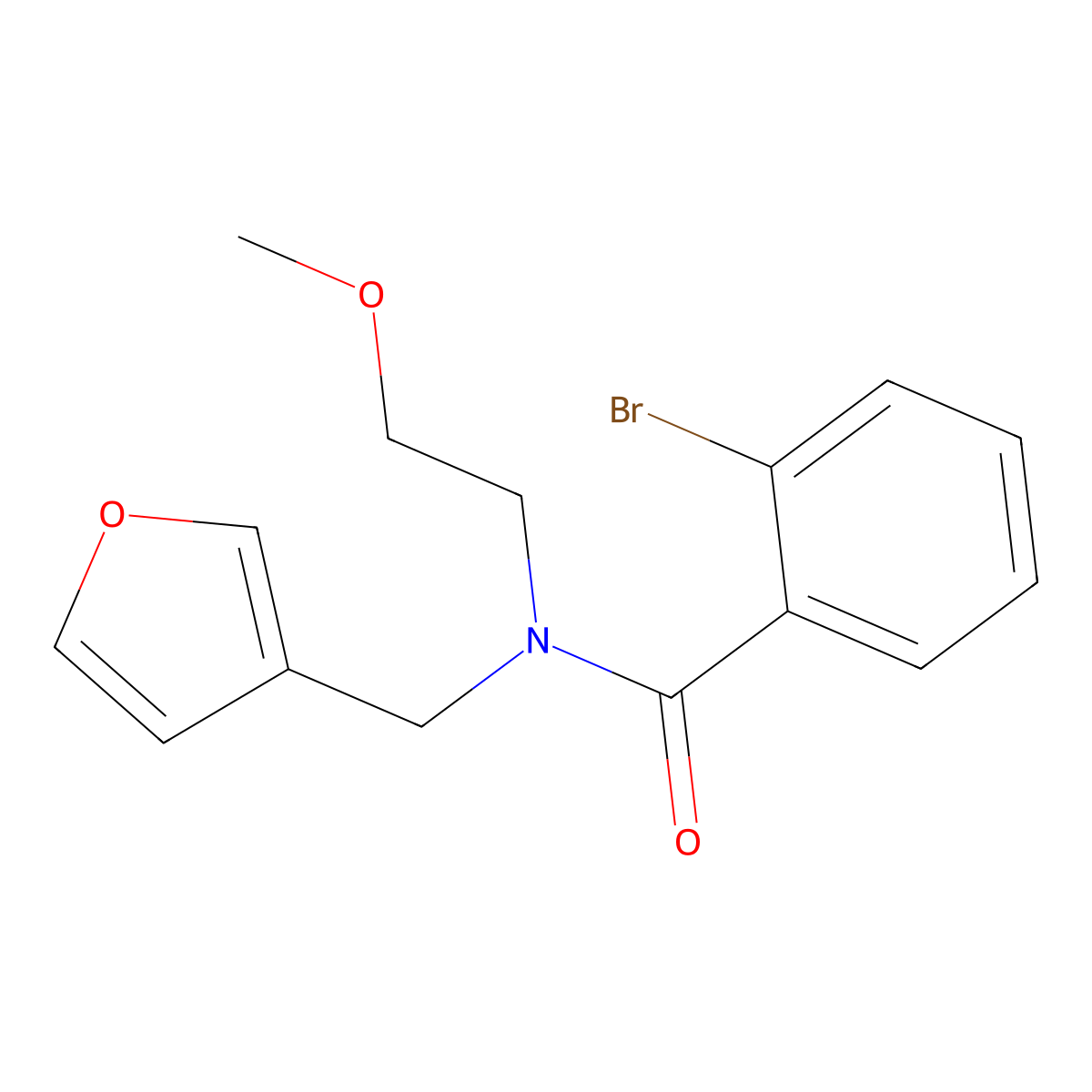 2-bromo-N-(furan-3-ylmethyl)-N-(2-methoxyethyl)benzamide molecular structure, CAS 1421451-32-2