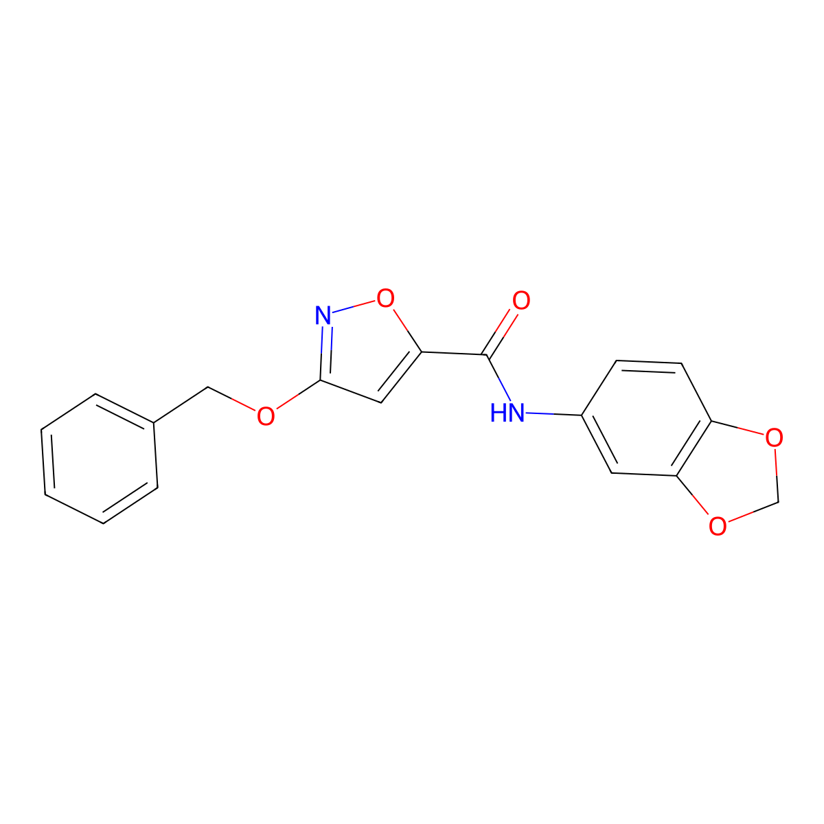 N-(benzo[d][1,3]dioxol-5-yl)-3-(benzyloxy)isoxazole-5-carboxamide molecular structure, CAS 1421451-35-5