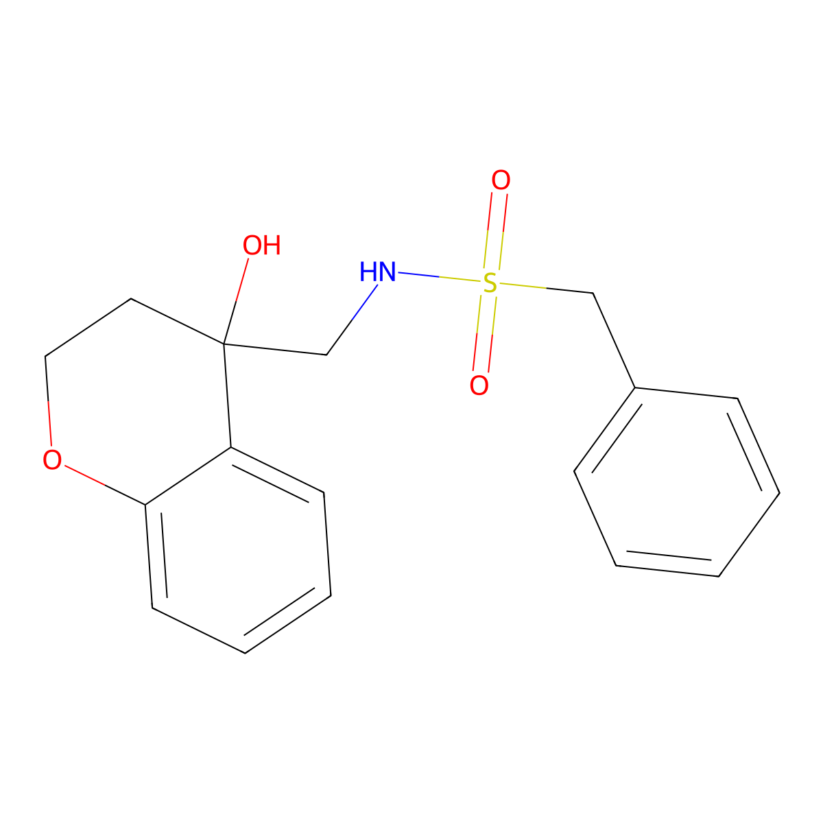 N-((4-hydroxychroman-4-yl)methyl)-1-phenylmethanesulfonamide molecular structure, CAS 1421451-37-7