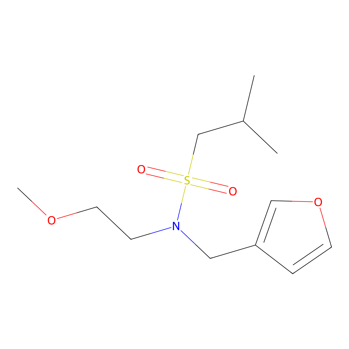 N-(furan-3-ylmethyl)-N-(2-methoxyethyl)-2-methylpropane-1-sulfonamide molecular structure, CAS 1421451-39-9