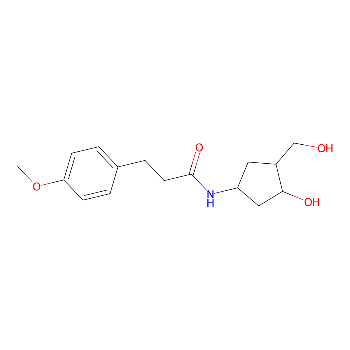 N-[3-Hydroxy-4-(hydroxymethyl)cyclopentyl]-3-(4-methoxyphenyl)propanamide molecular structure, CAS 1421451-41-3