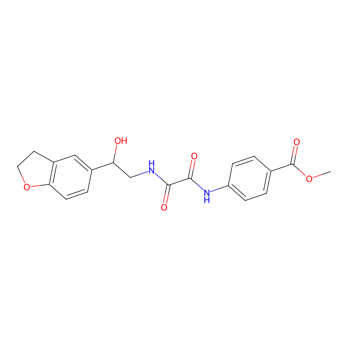 Methyl 4-(2-((2-(2,3-dihydrobenzofuran-5-yl)-2-hydroxyethyl)amino)-2-oxoacetamido)benzoate molecular structure, CAS 1421451-63-9