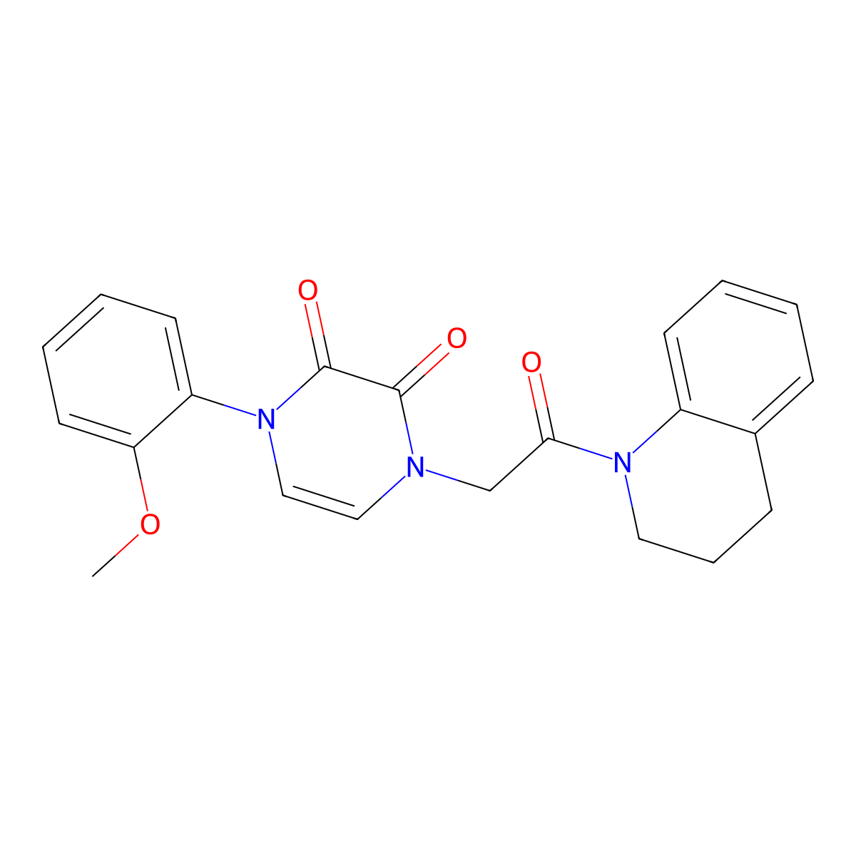 1-(2-(3,4-dihydroquinolin-1(2H)-yl)-2-oxoethyl)-4-(2-methoxyphenyl)pyrazine-2,3(1H,4H)-dione molecular structure, CAS 1421451-65-1