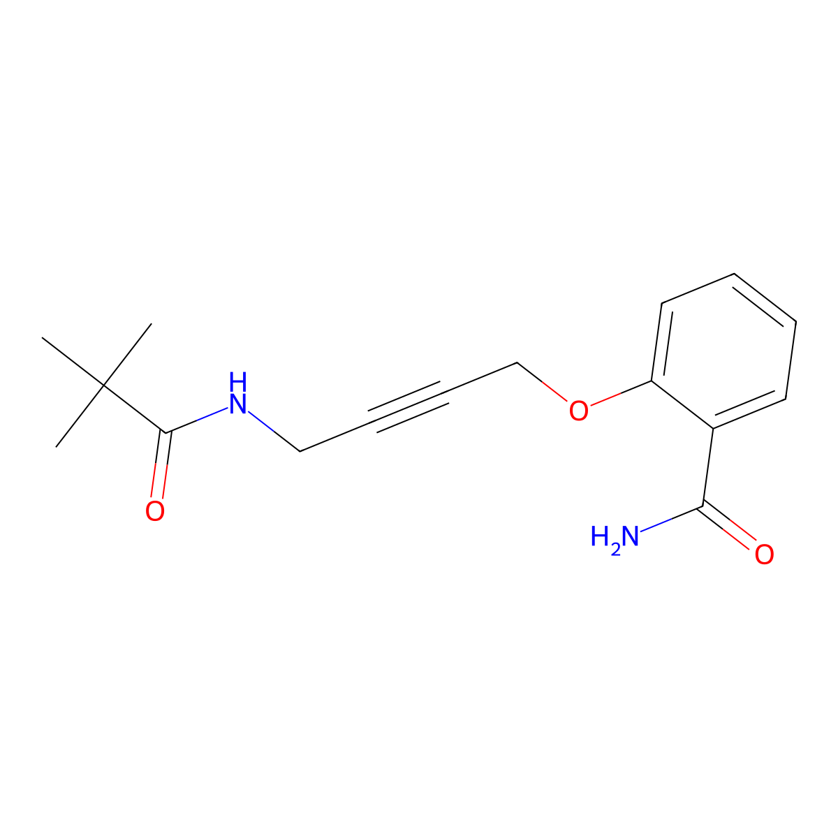 2-((4-Pivalamidobut-2-yn-1-yl)oxy)benzamide molecular structure, CAS 1421451-83-3
