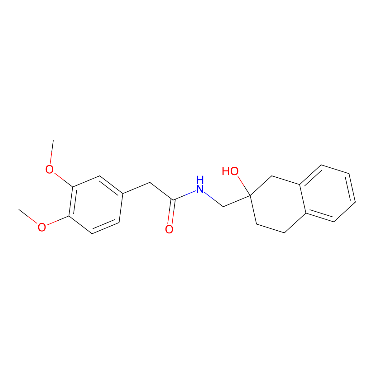 2-(3,4-dimethoxyphenyl)-N-[(2-hydroxy-1,2,3,4-tetrahydronaphthalen-2-yl)methyl]acetamide molecular structure, CAS 1421451-84-4