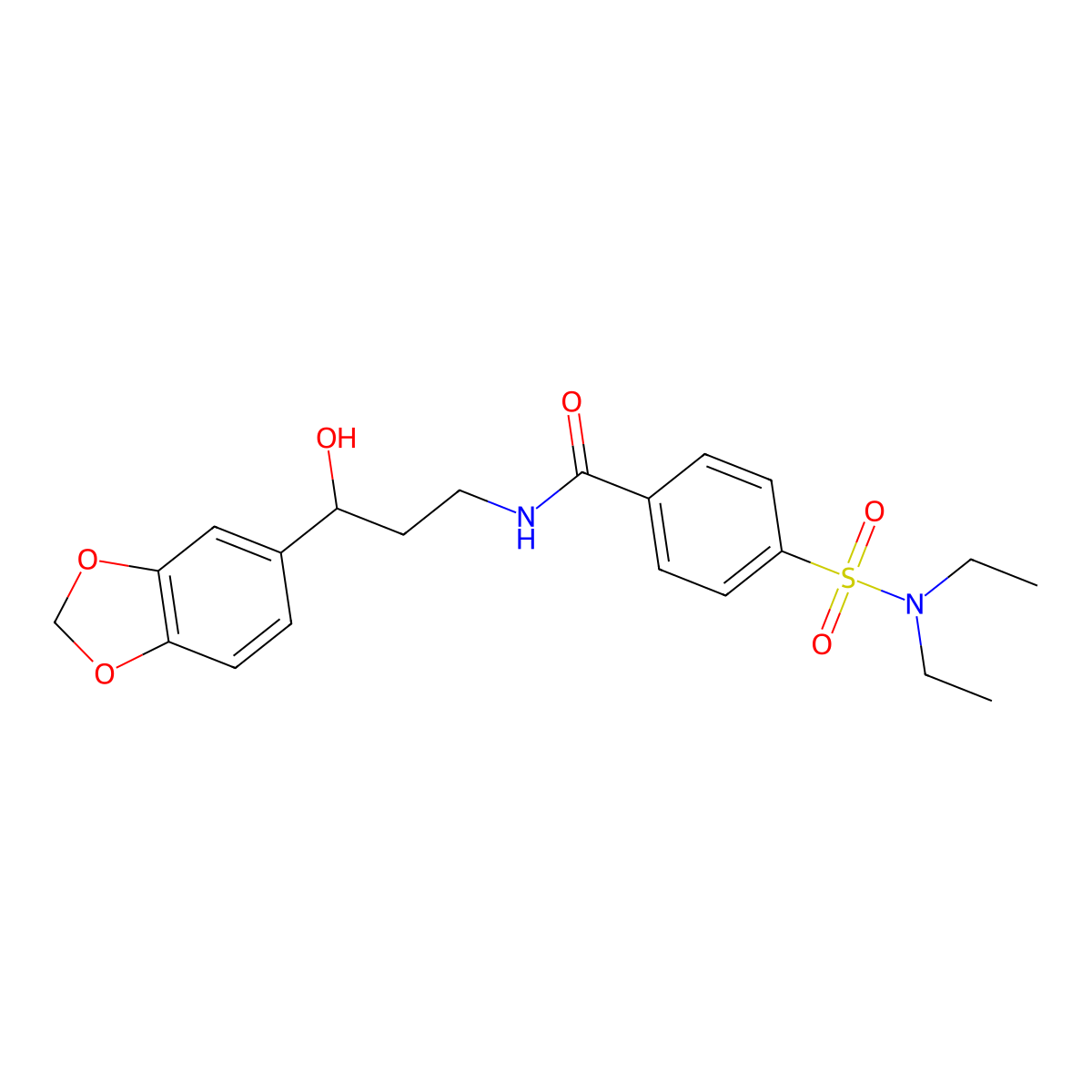 N-(3-(benzo[d][1,3]dioxol-5-yl)-3-hydroxypropyl)-4-(N,N-diethylsulfamoyl)benzamide molecular structure, CAS 1421451-88-8