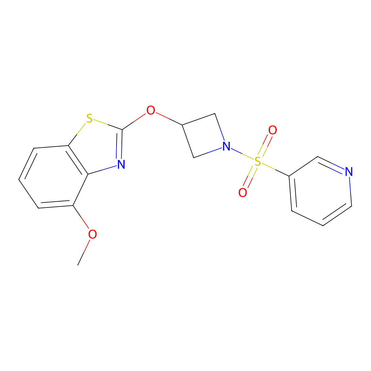 4-Methoxy-2-{[1-(pyridine-3-sulfonyl)azetidin-3-YL]oxy}-1,3-benzothiazole molecular structure, CAS 1421451-93-5