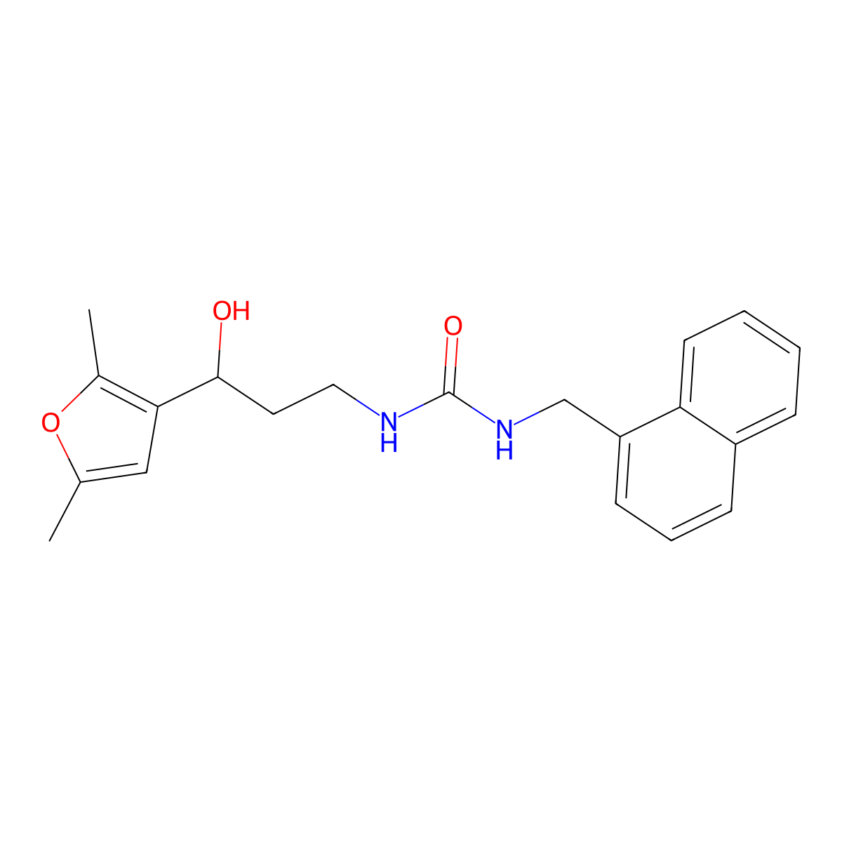 1-(3-(2,5-Dimethylfuran-3-yl)-3-hydroxypropyl)-3-(naphthalen-1-ylmethyl)urea molecular structure, CAS 1421452-13-2