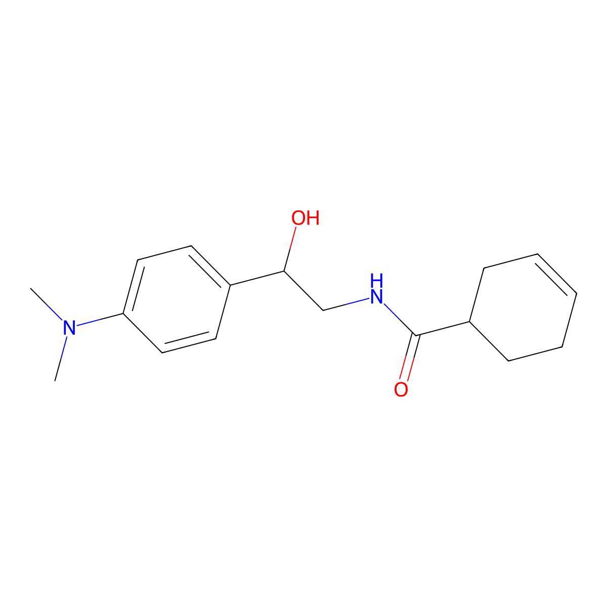 N-(2-(4-(dimethylamino)phenyl)-2-hydroxyethyl)cyclohex-3-enecarboxamide molecular structure, CAS 1421452-17-6