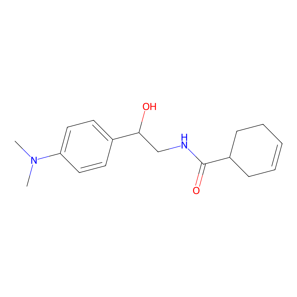 N-(2-(4-(dimethylamino)phenyl)-2-hydroxyethyl)cyclohex-3-enecarboxamide molecular structure, CAS 1421452-17-6