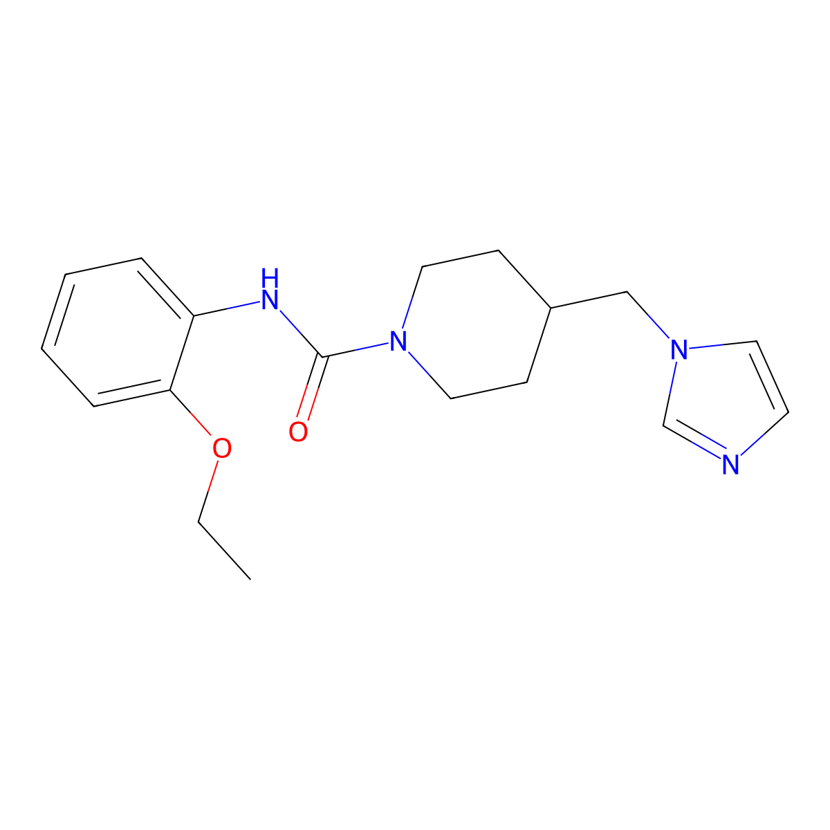 4-((1H-imidazol-1-yl)methyl)-N-(2-ethoxyphenyl)piperidine-1-carboxamide molecular structure, CAS 1421452-23-4