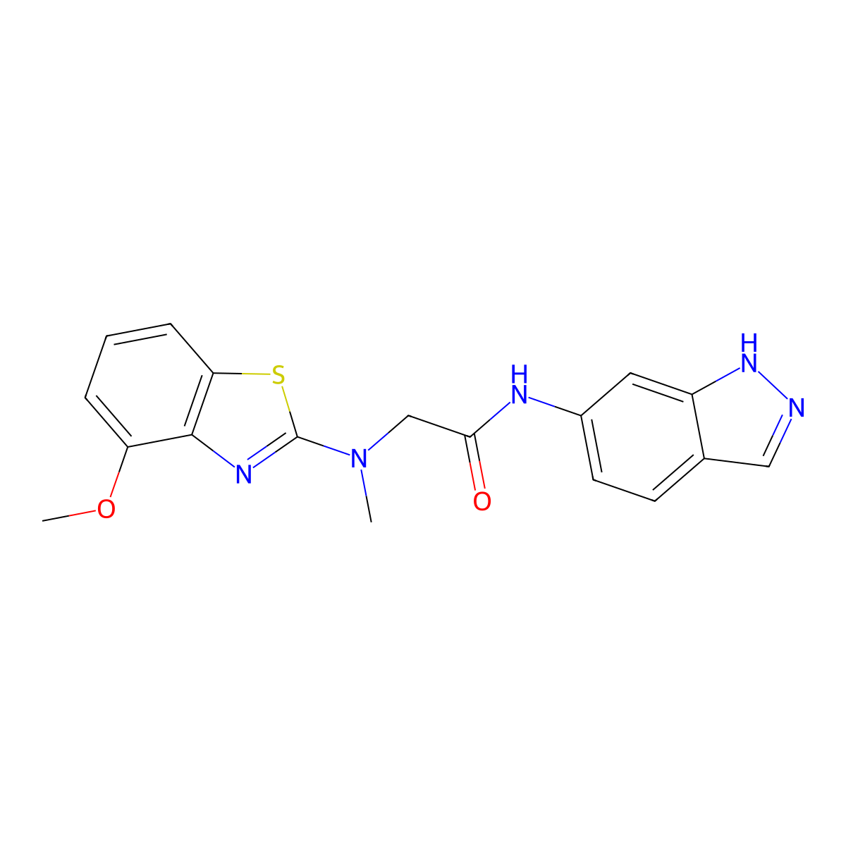 N-(1H-indazol-6-yl)-2-((4-methoxybenzo[d]thiazol-2-yl)(methyl)amino)acetamide molecular structure, CAS 1421452-31-4