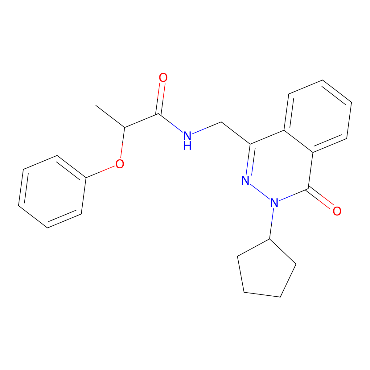 N-[(3-cyclopentyl-4-oxo-3,4-dihydrophthalazin-1-yl)methyl]-2-phenoxypropanamide molecular structure, CAS 1421452-32-5