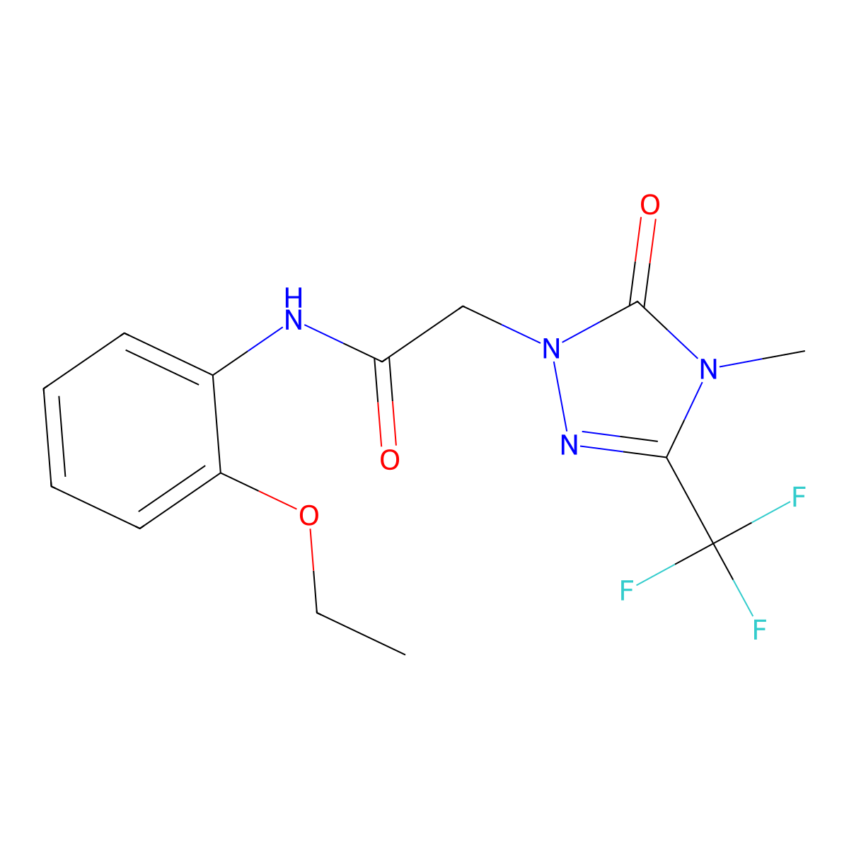 N-(2-ethoxyphenyl)-2-[4-methyl-5-oxo-3-(trifluoromethyl)-4,5-dihydro-1H-1,2,4-triazol-1-yl]acetamide molecular structure, CAS 1421452-39-2