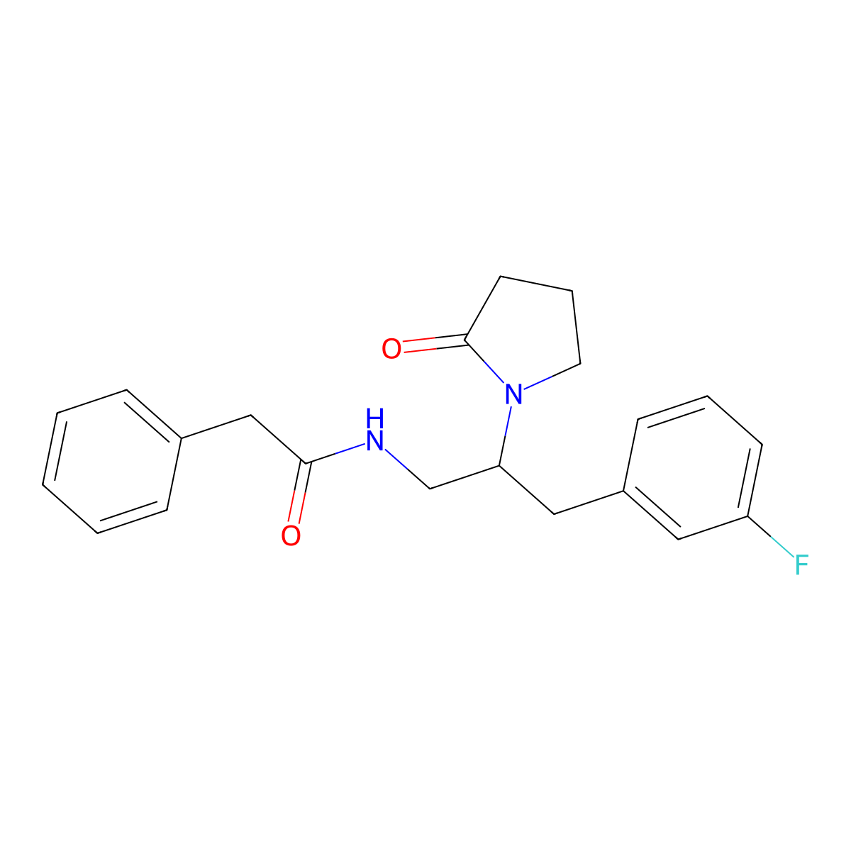 N-[3-(3-Fluorophenyl)-2-(2-oxopyrrolidin-1-YL)propyl]-2-phenylacetamide molecular structure, CAS 1421452-40-5