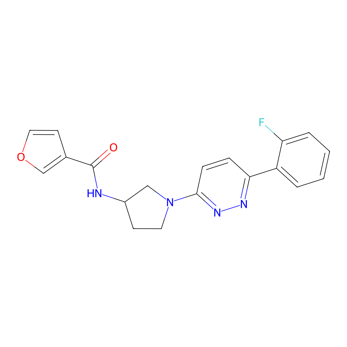 N-(1-(6-(2-fluorophenyl)pyridazin-3-yl)pyrrolidin-3-yl)furan-3-carboxamide molecular structure, CAS 1421452-53-0