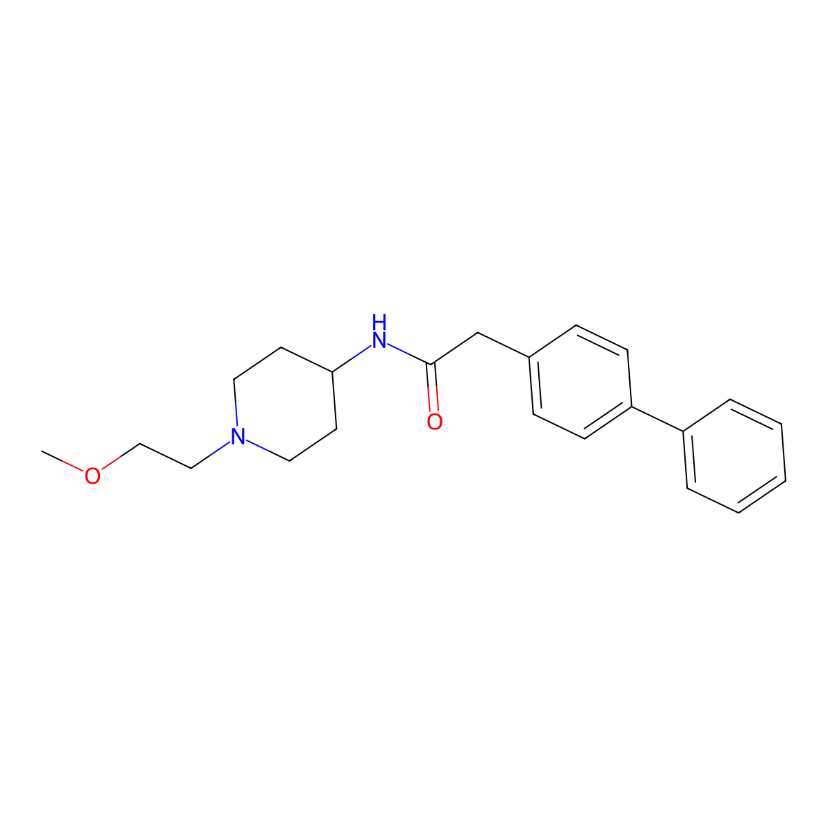 2-{[1,1'-Biphenyl]-4-YL}-N-[1-(2-methoxyethyl)piperidin-4-YL]acetamide molecular structure, CAS 1421452-67-6