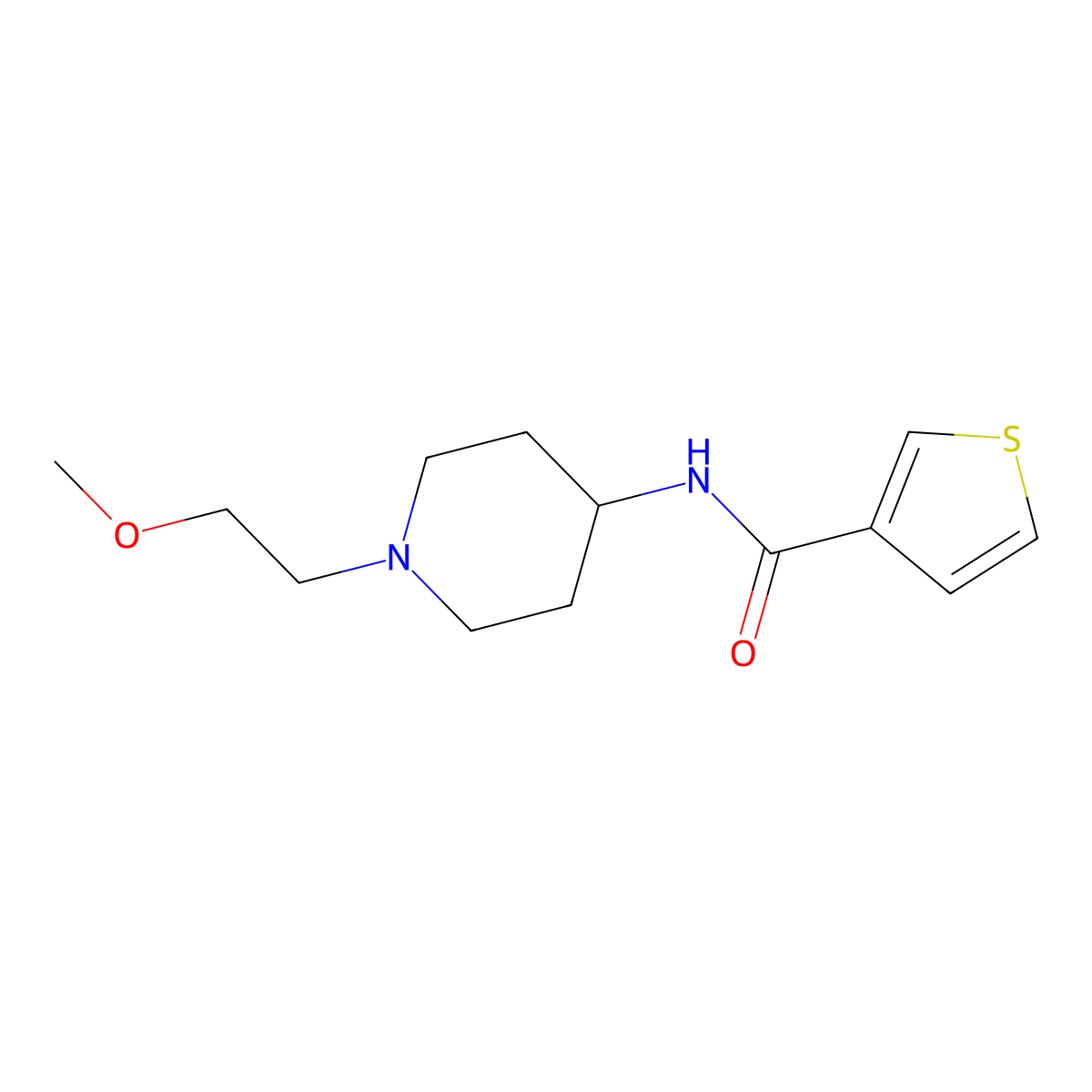 N-[1-(2-Methoxyethyl)piperidin-4-YL]thiophene-3-carboxamide molecular structure, CAS 1421452-68-7