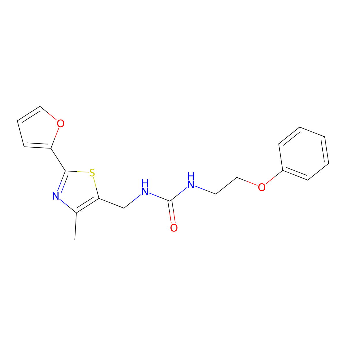 1-((2-(Furan-2-yl)-4-methylthiazol-5-yl)methyl)-3-(2-phenoxyethyl)urea molecular structure, CAS 1421452-89-2