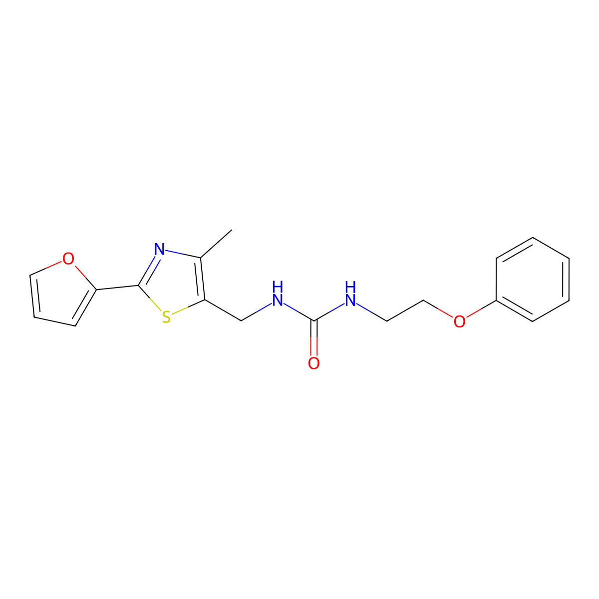 1-((2-(Furan-2-yl)-4-methylthiazol-5-yl)methyl)-3-(2-phenoxyethyl)urea molecular structure, CAS 1421452-89-2