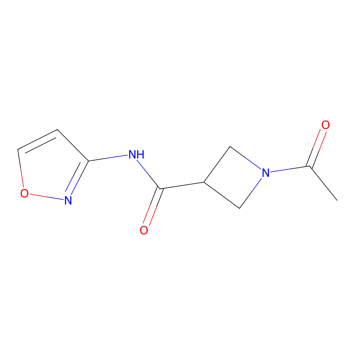 1-acetyl-N-(isoxazol-3-yl)azetidine-3-carboxamide molecular structure, CAS 1421452-95-0