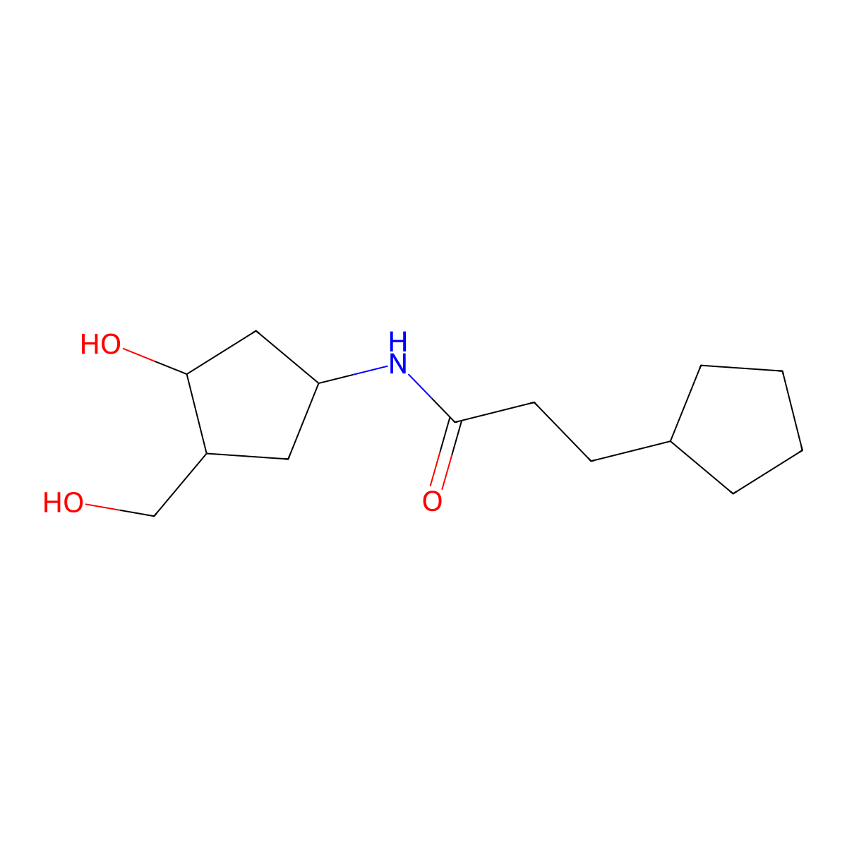 3-Cyclopentyl-N-[3-hydroxy-4-(hydroxymethyl)cyclopentyl]propanamide molecular structure, CAS 1421453-01-1
