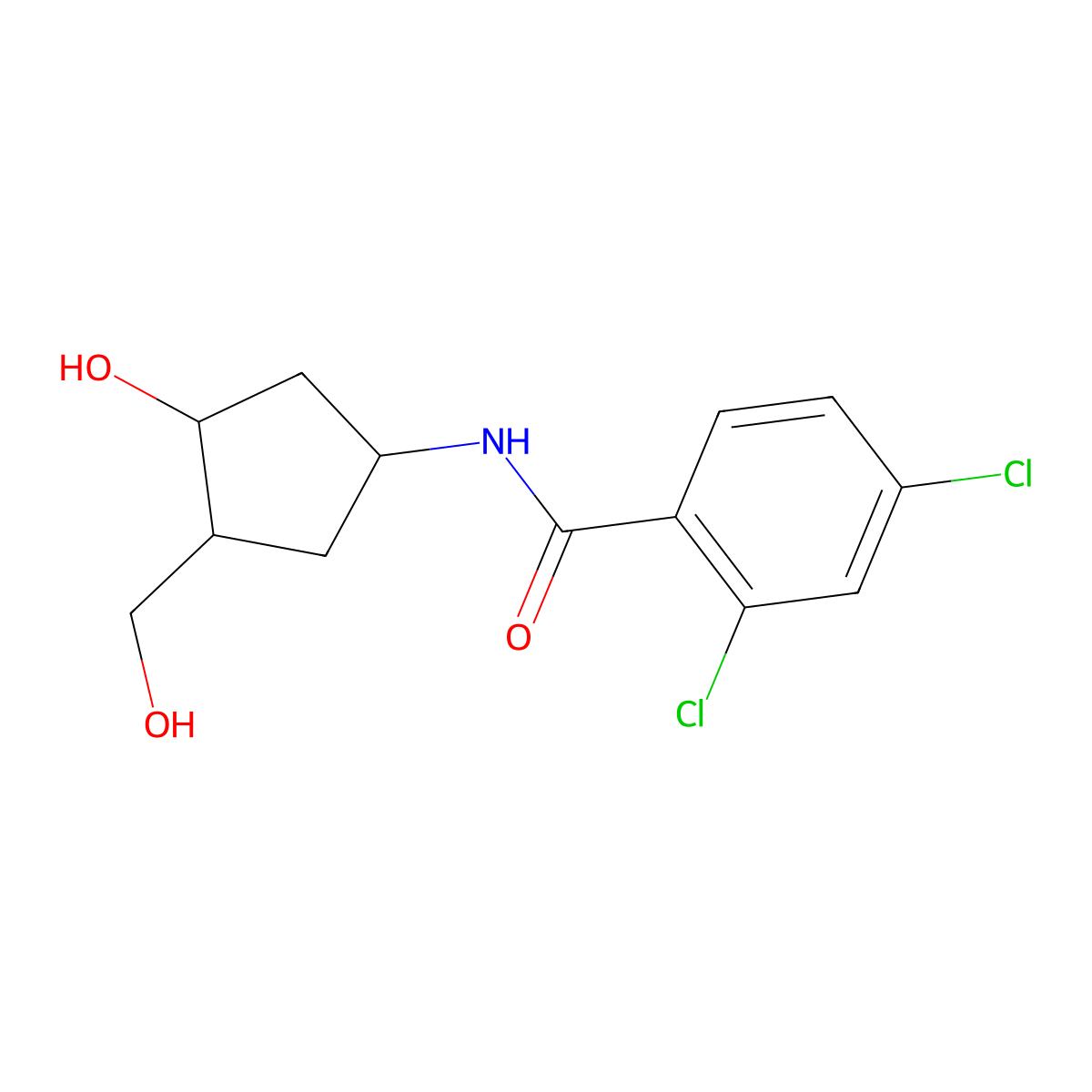 2,4-Dichloro-N-[3-hydroxy-4-(hydroxymethyl)cyclopentyl]benzamide molecular structure, CAS 1421453-06-6