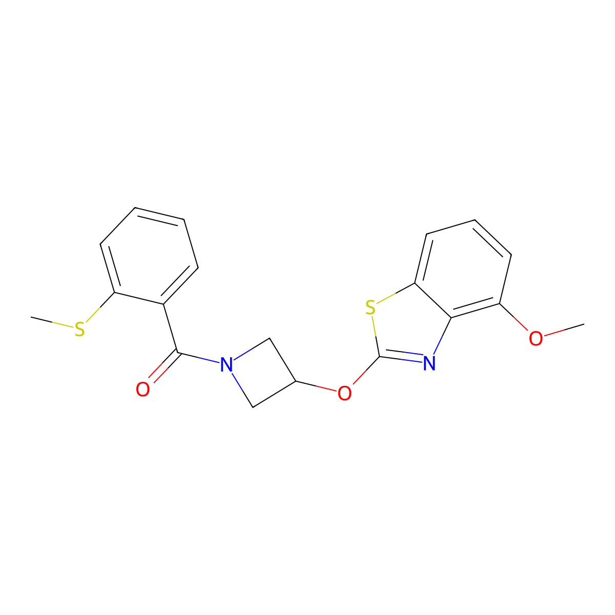 (3-((4-Methoxybenzo[d]thiazol-2-yl)oxy)azetidin-1-yl)(2-(methylthio)phenyl)methanone molecular structure, CAS 1421453-10-2