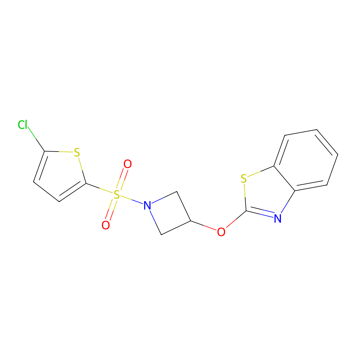 2-((1-((5-Chlorothiophen-2-yl)sulfonyl)azetidin-3-yl)oxy)benzo[d]thiazole molecular structure, CAS 1421453-12-4