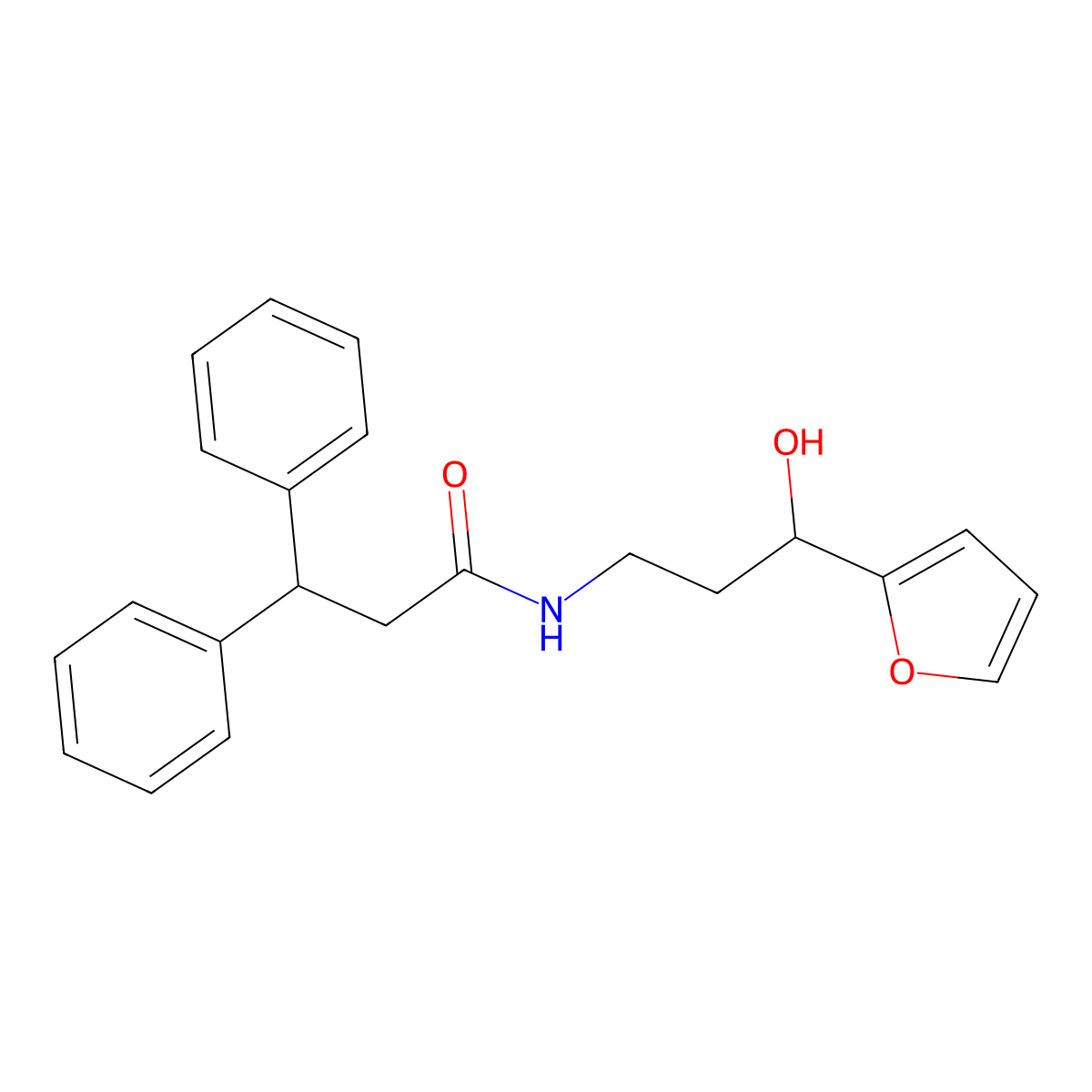 N-[3-(Furan-2-YL)-3-hydroxypropyl]-3,3-diphenylpropanamide molecular structure, CAS 1421453-62-4