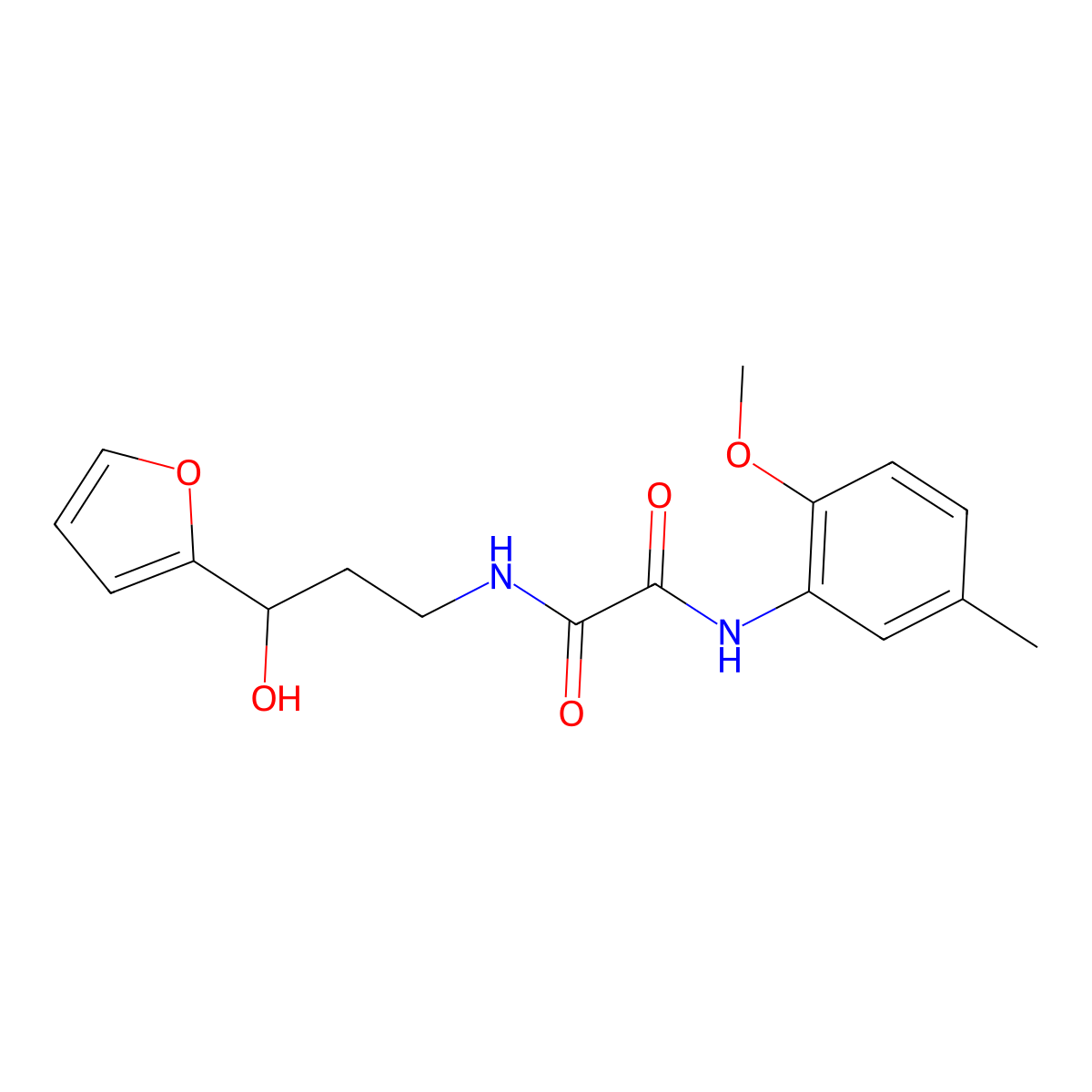 N1-(3-(furan-2-yl)-3-hydroxypropyl)-N2-(2-methoxy-5-methylphenyl)oxalamide molecular structure, CAS 1421453-66-8