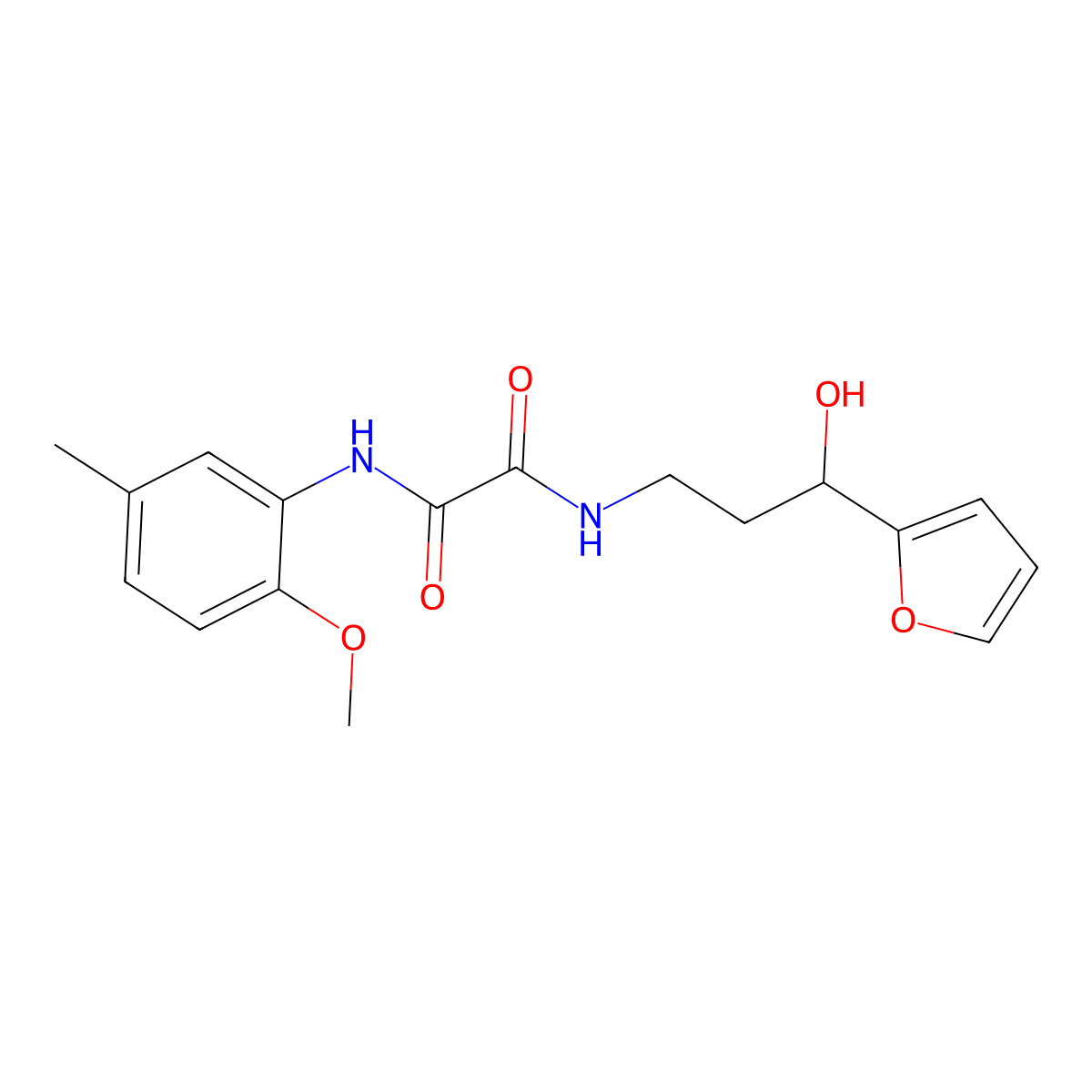 N1-(3-(furan-2-yl)-3-hydroxypropyl)-N2-(2-methoxy-5-methylphenyl)oxalamide molecular structure, CAS 1421453-66-8