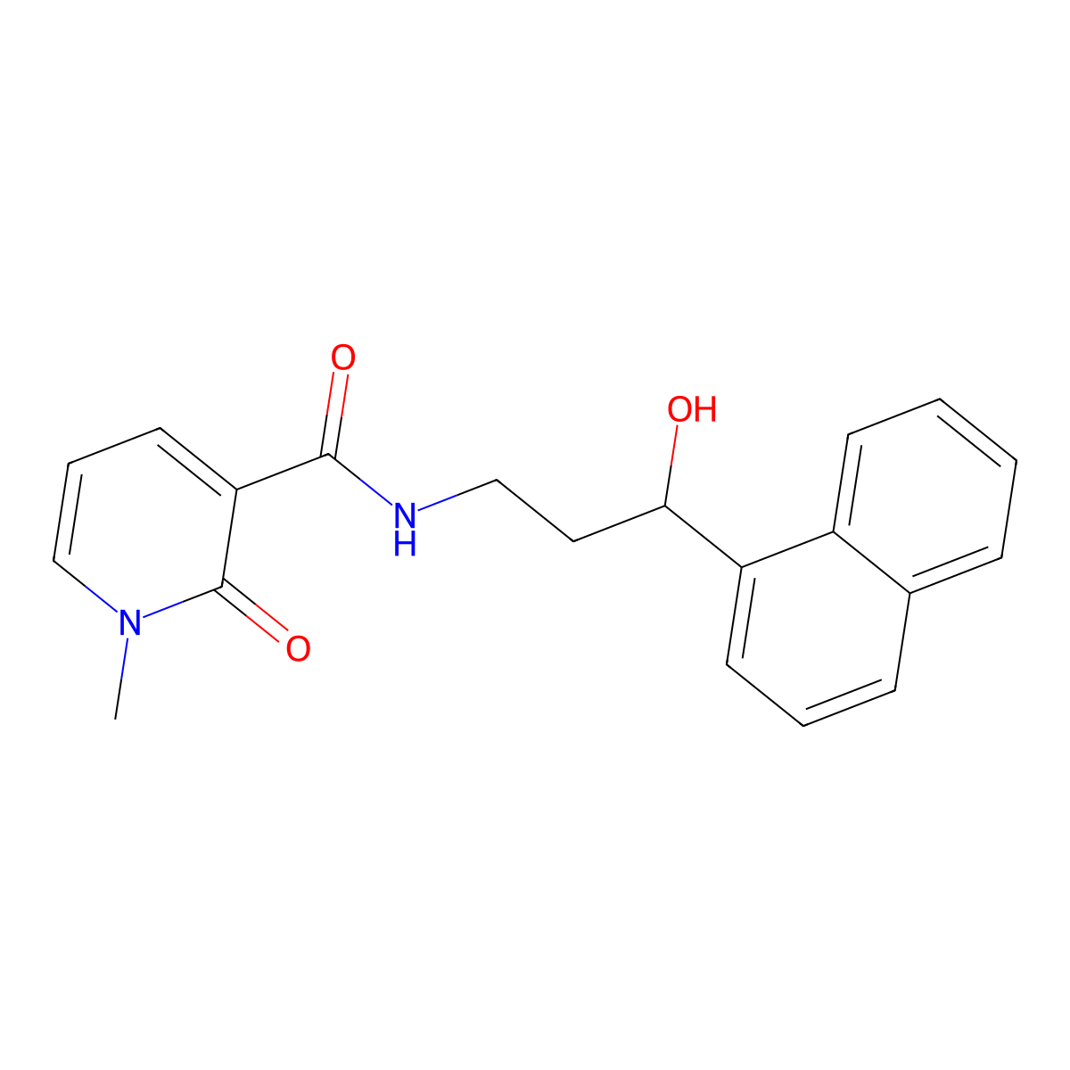 N-(3-hydroxy-3-(naphthalen-1-yl)propyl)-1-methyl-2-oxo-1,2-dihydropyridine-3-carboxamide molecular structure, CAS 1421454-03-6