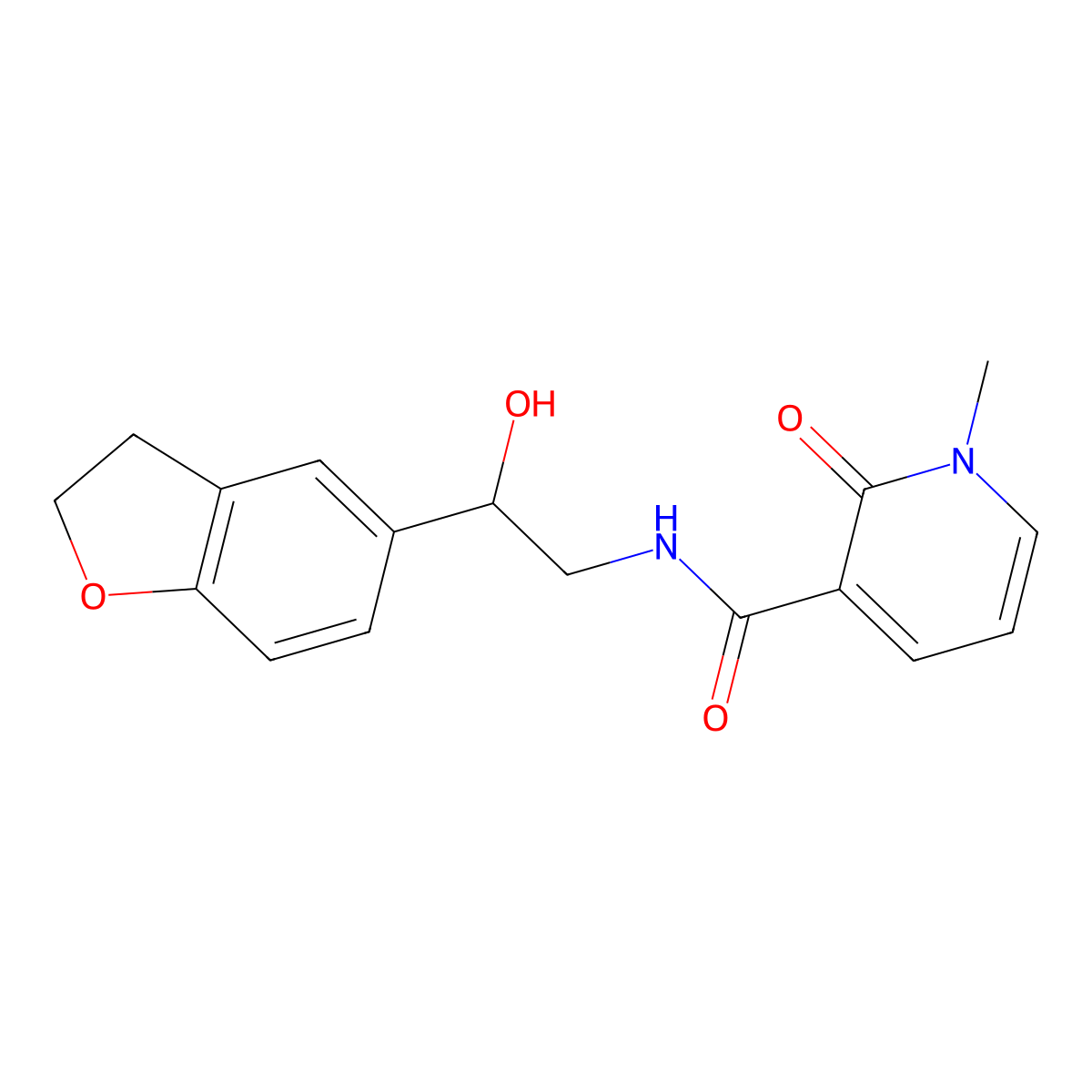 N-(2-(2,3-dihydrobenzofuran-5-yl)-2-hydroxyethyl)-1-methyl-2-oxo-1,2-dihydropyridine-3-carboxamide molecular structure, CAS 1421454-04-7
