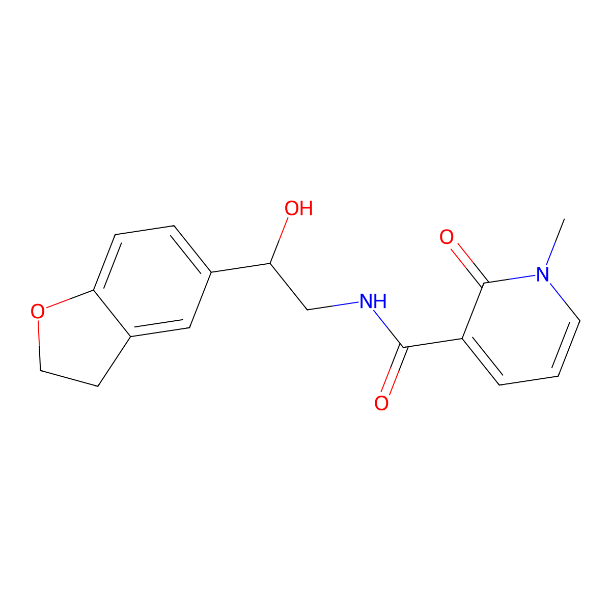 N-(2-(2,3-dihydrobenzofuran-5-yl)-2-hydroxyethyl)-1-methyl-2-oxo-1,2-dihydropyridine-3-carboxamide molecular structure, CAS 1421454-04-7