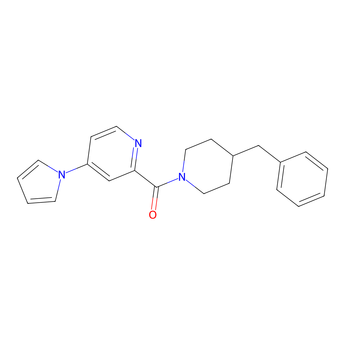 (4-(1H-pyrrol-1-yl)pyridin-2-yl)(4-benzylpiperidin-1-yl)methanone molecular structure, CAS 1421454-06-9