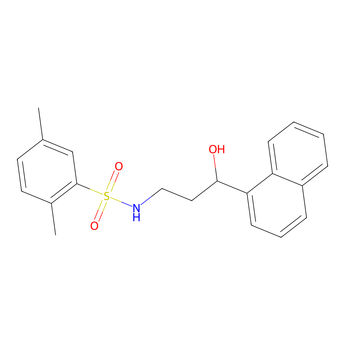 N-(3-hydroxy-3-(naphthalen-1-yl)propyl)-2,5-dimethylbenzenesulfonamide molecular structure, CAS 1421454-08-1
