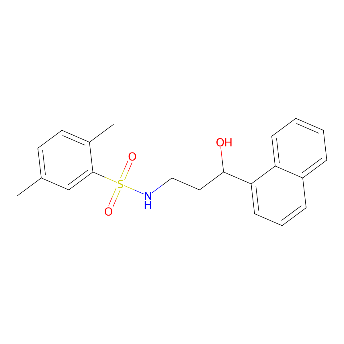 N-(3-hydroxy-3-(naphthalen-1-yl)propyl)-2,5-dimethylbenzenesulfonamide molecular structure, CAS 1421454-08-1