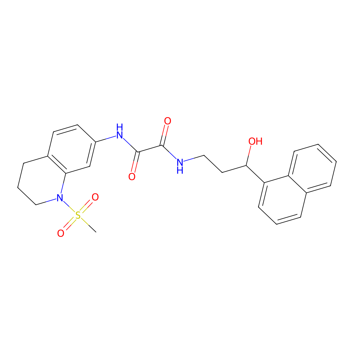 N1-(3-hydroxy-3-(naphthalen-1-yl)propyl)-N2-(1-(methylsulfonyl)-1,2,3,4-tetrahydroquinolin-7-yl)oxalamide molecular structure, CAS 1421454-17-2