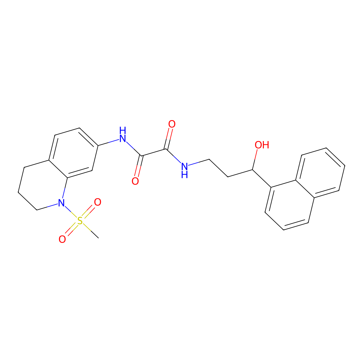 N1-(3-hydroxy-3-(naphthalen-1-yl)propyl)-N2-(1-(methylsulfonyl)-1,2,3,4-tetrahydroquinolin-7-yl)oxalamide molecular structure, CAS 1421454-17-2
