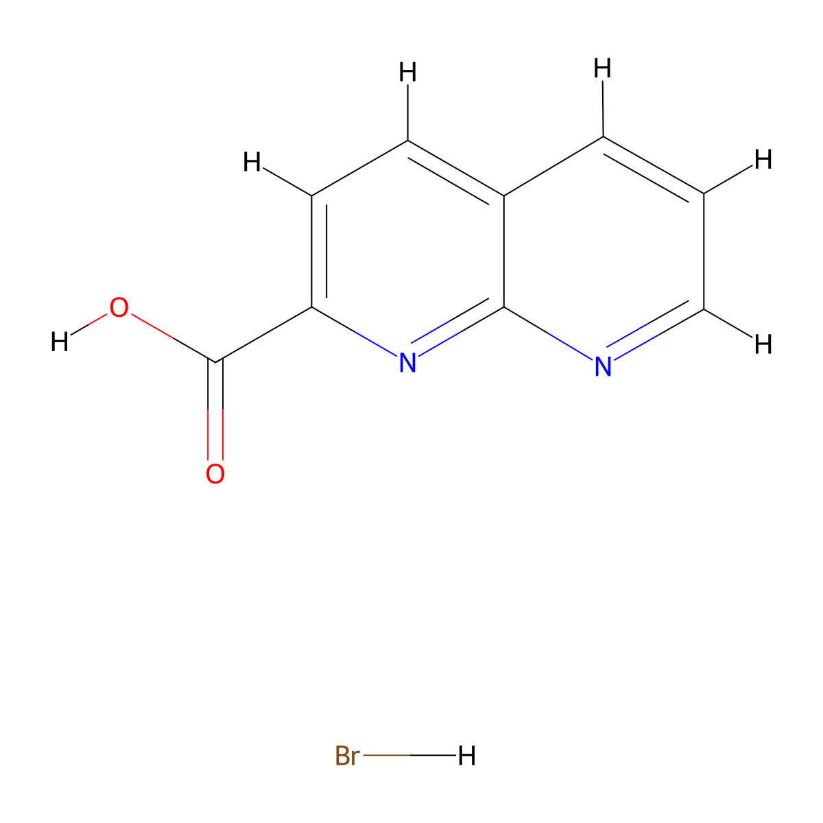 1,8-Naphthyridine-2-carboxylic acid hydrobromide molecular structure, CAS 1421454-22-9