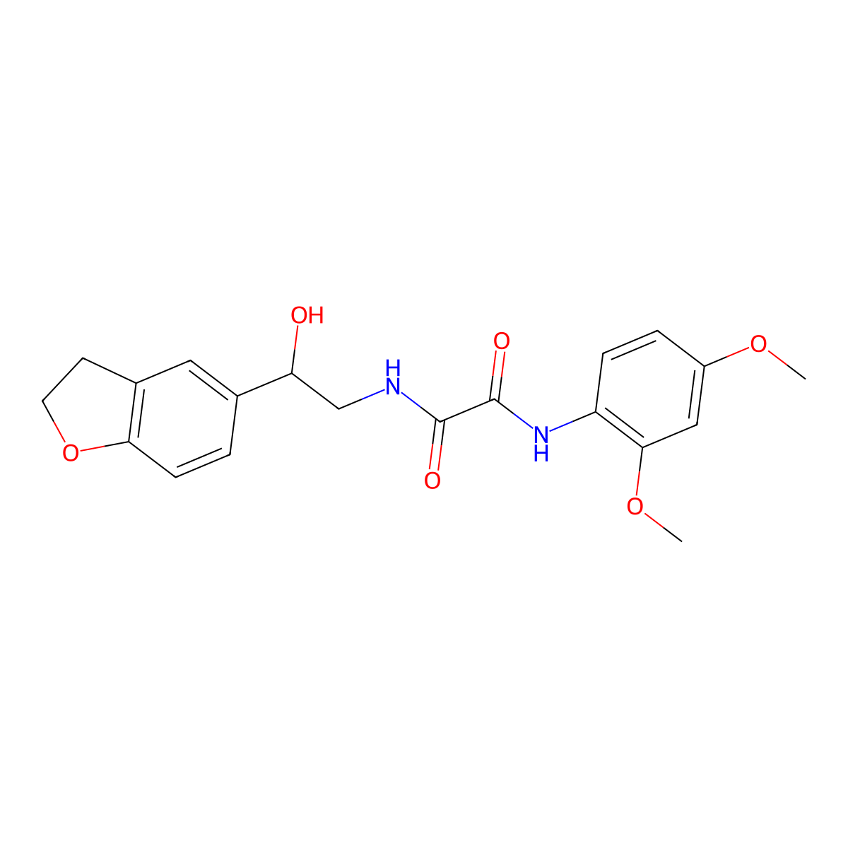 N1-(2-(2,3-dihydrobenzofuran-5-yl)-2-hydroxyethyl)-N2-(2,4-dimethoxyphenyl)oxalamide molecular structure, CAS 1421454-28-5