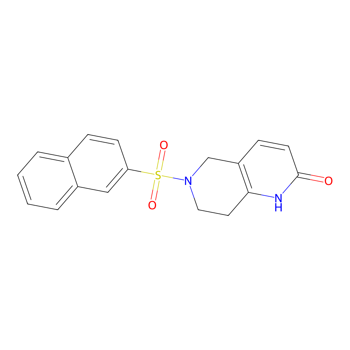 6-(naphthalen-2-ylsulfonyl)-5,6,7,8-tetrahydro-1,6-naphthyridin-2(1H)-one molecular structure, CAS 1421454-32-1