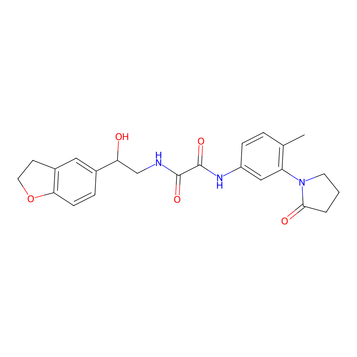 N1-(2-(2,3-dihydrobenzofuran-5-yl)-2-hydroxyethyl)-N2-(4-methyl-3-(2-oxopyrrolidin-1-yl)phenyl)oxalamide molecular structure, CAS 1421454-34-3