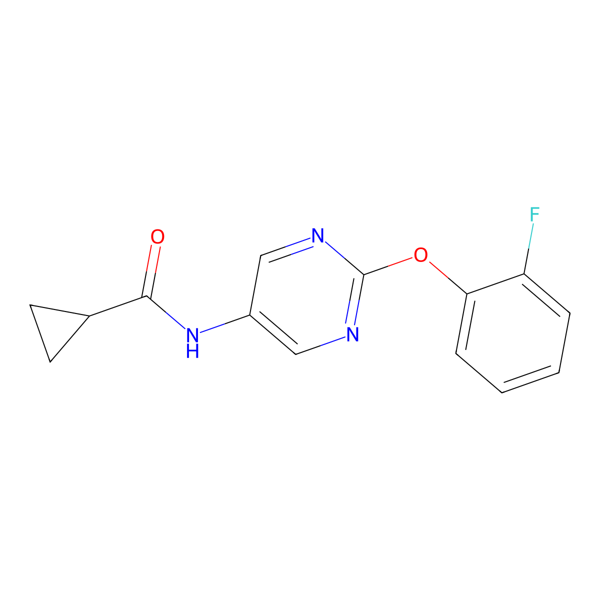 N-[2-(2-Fluorophenoxy)pyrimidin-5-YL]cyclopropanecarboxamide molecular structure, CAS 1421454-36-5